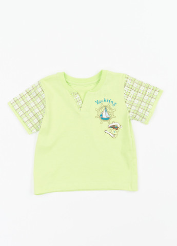 Оливковый (хаки) летний комплект (футболка, полукомбинезон) Ляля
