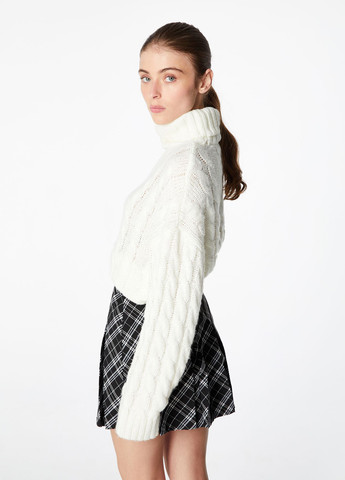 Черно-белая кэжуал в клетку юбка Jennyfer клешированная