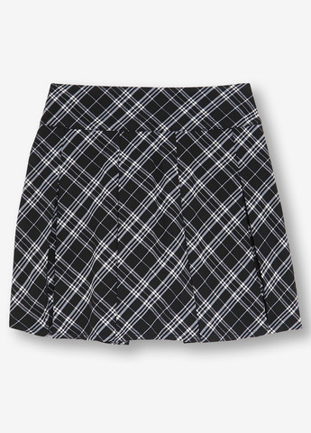 Черно-белая кэжуал в клетку юбка Jennyfer клешированная