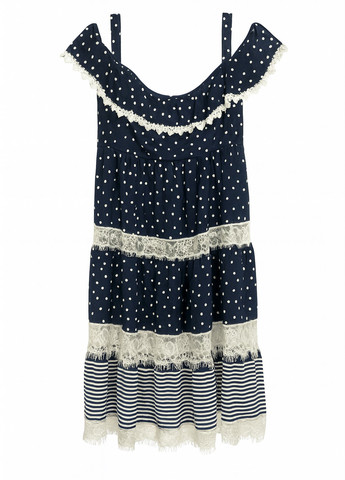 Індиго кежуал сукня з відкритими плечима Babylon з малюнком