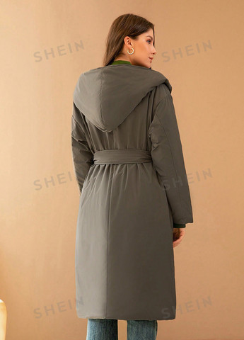 Темно-серая зимняя куртка SHEIN