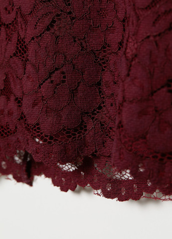 Бордовая кэжуал однотонная юбка H&M