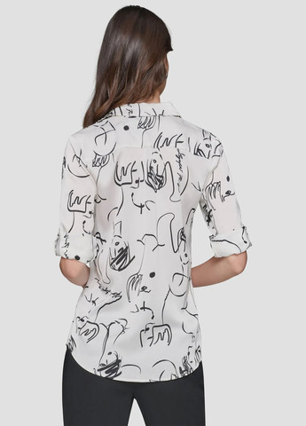 Белая кэжуал рубашка с абстрактным узором Karl Lagerfeld