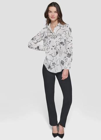 Белая кэжуал рубашка с абстрактным узором Karl Lagerfeld