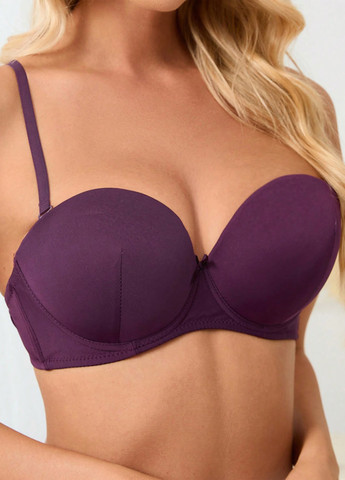 Фіолетовий балконет бюстгальтер SHEIN з кісточками поліамід