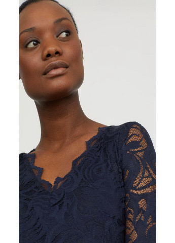 Темно-синее коктейльное платье для беременных футляр H&M однотонное