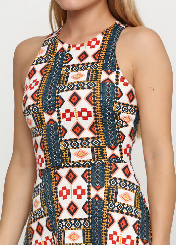 Комбинированное кэжуал платье H&M с геометрическим узором