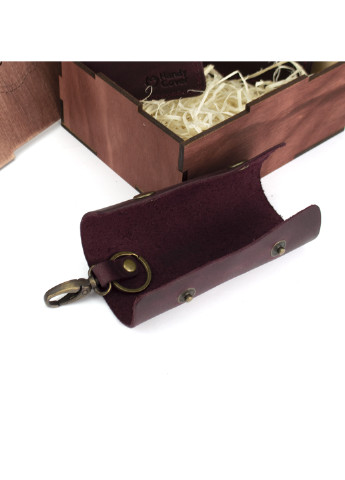 Подарунковий жіночий набір в коробці №46 бордовий (ключниця, обкладинка на документи і паспорт) HandyCover (227723566)