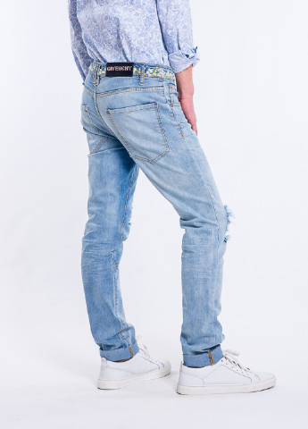 Голубые демисезонные слим джинсы RePlic