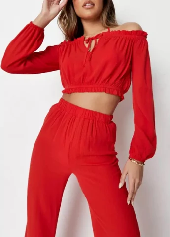 Червоний літній костюм Missguided