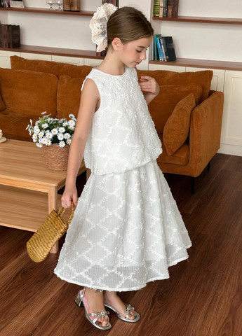 Білий літній костюм (топ, спідниця) SHEIN