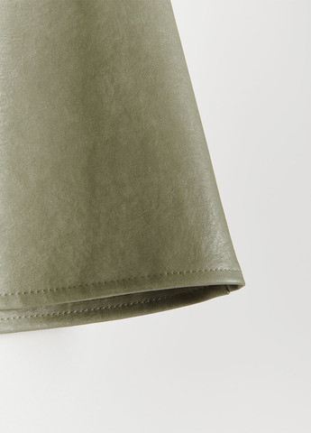 Оливковая кэжуал однотонная юбка Reserved а-силуэта (трапеция)