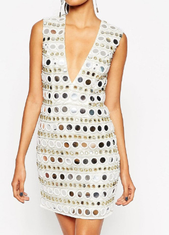 Белое коктейльное платье футляр Asos однотонное