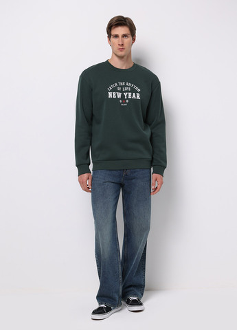 Темно-зелений світшот Colin's напис без декору (368128289)