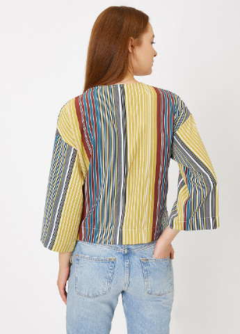 Комбинированная летняя блуза на запах KOTON