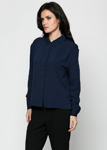 Темно-синяя демисезонная блуза And Less