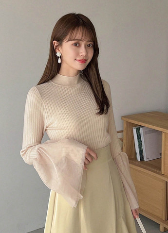 Светло-бежевый демисезонный свитер SHEIN