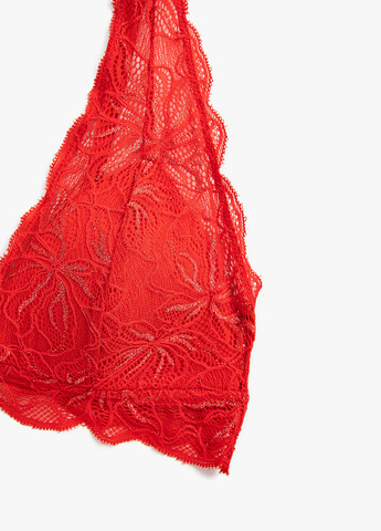 Красный бралетт бюстгальтер KOTON без косточек полиамид, кружево