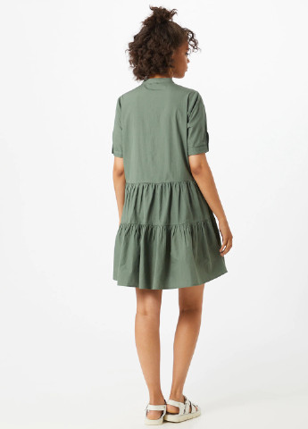 Зеленое кэжуал платье рубашка Vero Moda однотонное