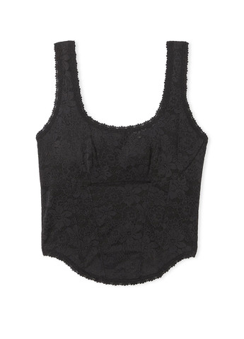 Черный демисезонный комплект (топ, трусики) Victoria's Secret