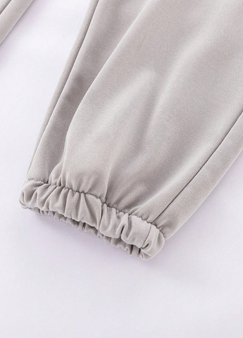 Серые кэжуал, спортивные демисезонные брюки джоггеры SHEIN