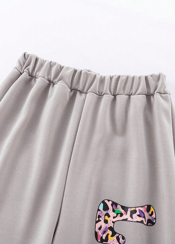 Серые кэжуал, спортивные демисезонные брюки джоггеры SHEIN