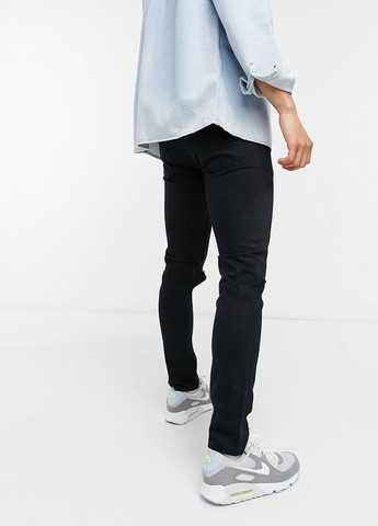 Черные демисезонные скинни джинсы Topman