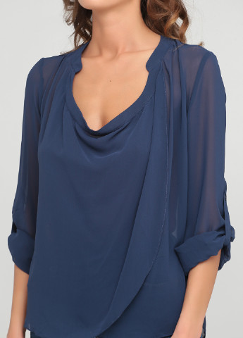 Темно-синяя демисезонная блуза на запах Asos