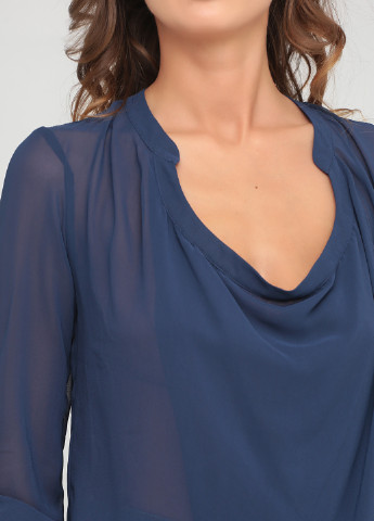 Темно-синяя демисезонная блуза на запах Asos
