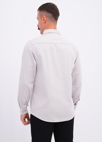 Светло-серая классическая, кэжуал рубашка однотонная EQUILIBRI