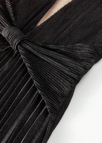 Черное кэжуал, вечернее платье плиссированное SHEIN однотонное