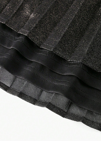 Черное кэжуал, вечернее платье плиссированное SHEIN однотонное