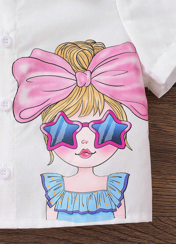 Рожевий літній костюм (сорочка, спідниця) SHEIN