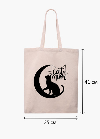 Еко сумка шоппер біла Cat Mom (9227-2845-WT-1) Еко сумка шоппер біла 41*35 см MobiPrint (221682921)
