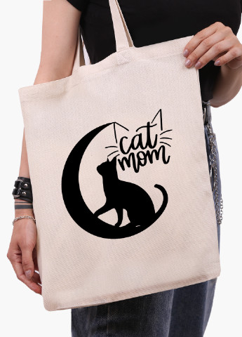 Еко сумка шоппер біла Cat Mom (9227-2845-WT-1) Еко сумка шоппер біла 41*35 см MobiPrint (221682921)