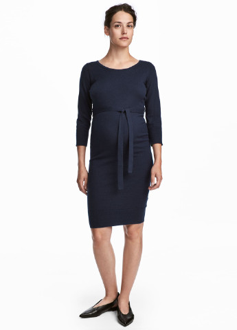 Темно-синее кэжуал платье для беременных H&M однотонное