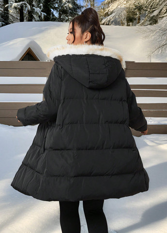 Чорна зимня куртка SHEIN