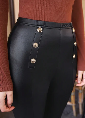 Черные демисезонные леггинсы SHEIN