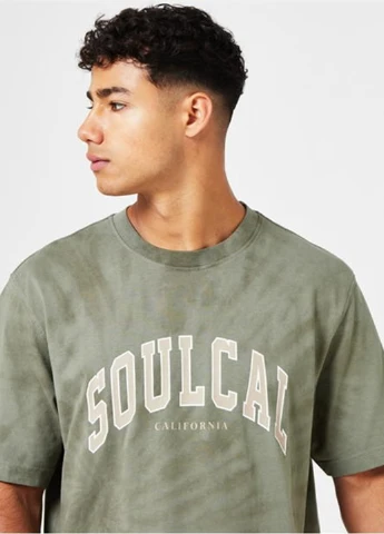 Хаки (оливковая) футболка Soulcal & Co