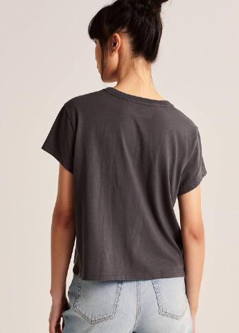 Темно-серая летняя футболка Abercrombie & Fitch
