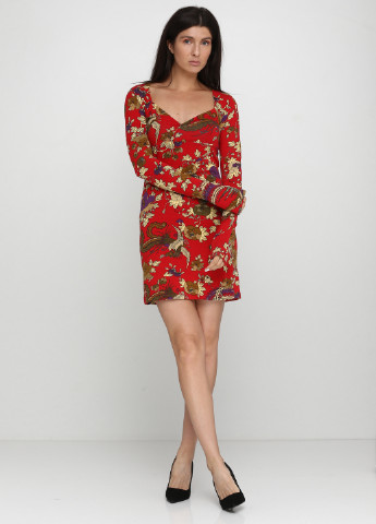 Красное кэжуал платье Adele Fado с цветочным принтом