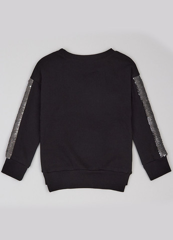 Ляля світшот однотонний чорний кежуал бавовна, інтерлок