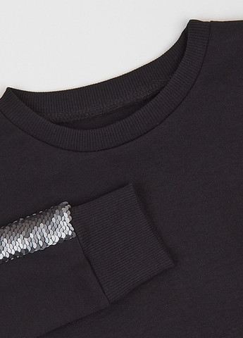 Ляля світшот однотонний чорний кежуал бавовна, інтерлок