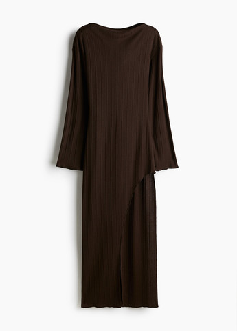 Темно-коричневое кэжуал платье H&M однотонное