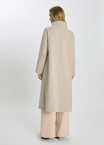 Бежевое зимнее Пальто двубортное SHEIN