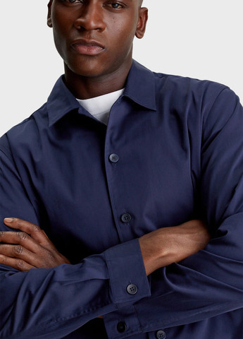 Темно-синяя кэжуал рубашка однотонная Calvin Klein