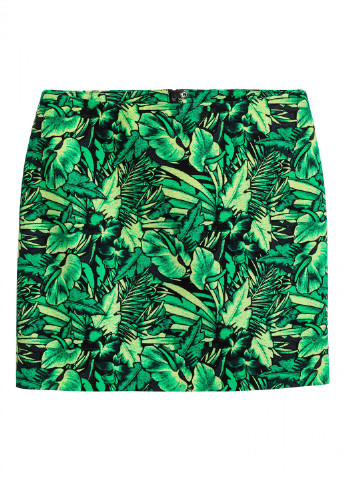Зеленая кэжуал с абстрактным узором юбка H&M мини