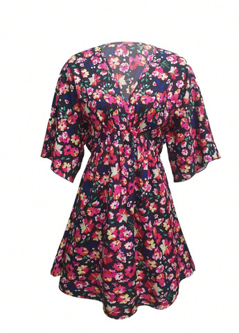 Комбінована кежуал сукня в стилі армпір SHEIN з квітковим принтом