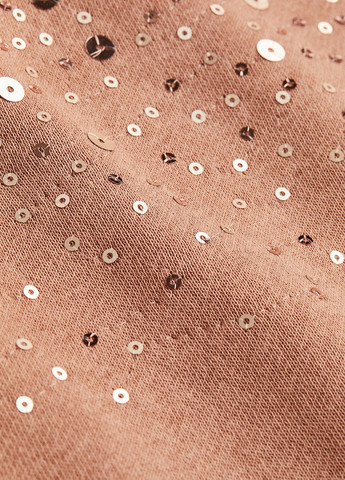 H&M світшот однотонний світло-коричневий святковий бавовна, трикотаж з начосом