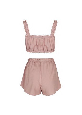 Розово-коричневый демисезонный комплект (топ, шорты) Fleri